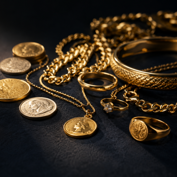 Guld- ringar, smycken, armband eller guldmynt i olika karat guld - sälj ditt guld till Joakims mynt och guld i Göteborg - Väst Sverige